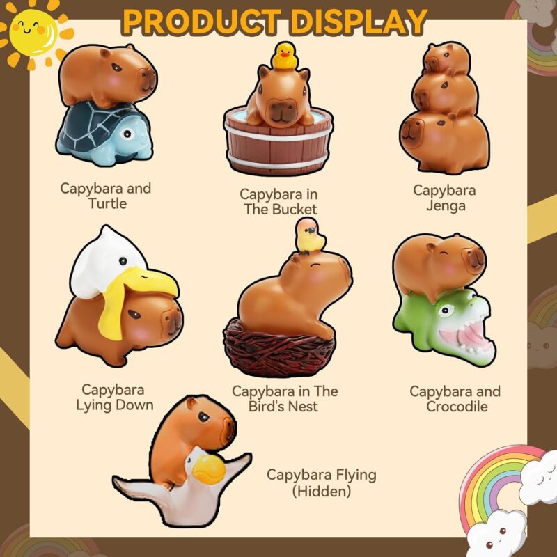 Capybara Series Blind Box Figures, Cute Capybara Mystery Bag Random Design Action Figures Collectible Toys Home Decorations, Holiday Birthday Gifts, Single Box - Image 2