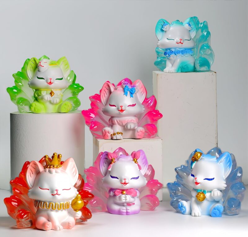Cute Nine-Tailed Fairy Fox Mystery Box Blind Boxes Random Design Collectible Toy Figures Set for Desk Accessories Christmas Party Gifts Stocking Fillers - Image 2